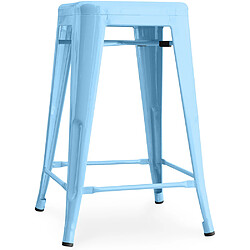 ICONIK INTERIOR Tabouret de bar - Design industriel - 60cm - Nouvelle édition - Stylix Bleu pastel