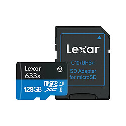 LEXAR Carte Micro-SDXC 128 Go 633x avec adaptateur / lecteur de carte