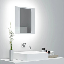 vidaXL Armoire à miroir de bain à LED Blanc brillant Acrylique