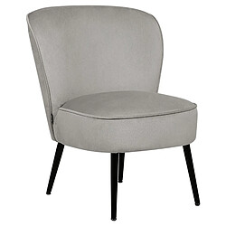 Beliani Fauteuil Velours Gris clair VOSS