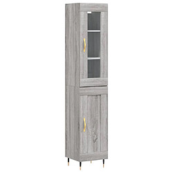 Maison Chic Buffet,Meuble de Rangement,commode pour salon,Cuisine Sonoma gris 34,5x34x180 cm Bois d'ingénierie -MN34857