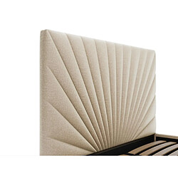 Lit coffre 140 x 190 cm - Tissu - Beige - RILIODA de Pascal Morabito pas cher