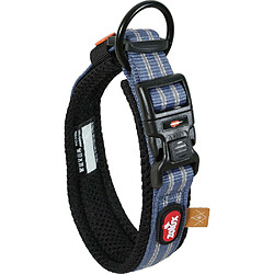 ZOLUX Collier souple en tissu Bivouak 25 à 35 cm 20 mm bleu.