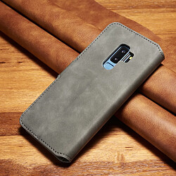 Etui en PU style rétro gris pour votre Samsung Galaxy S9 Plus