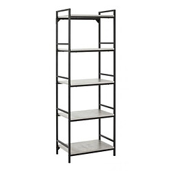 Pegane Etagère en acier et MDF coloris noir-optique béton - Dim : L60 x P40 x H180 cm 