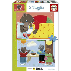 Educa Borras Puzzle - EDUCA - Petit Ours Brun : Ensemble de 2 puzzles de 20 pieces pour enfants des 4 ans