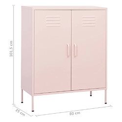 vidaXL Armoire de rangement Rose 80x35x101,5 cm Acier pas cher