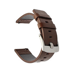 Avis Wewoo Bracelet pour montre connectée Dragonne en cuir de boucle d'argent de Smartwatch Apple Watch / Galaxy Gear S3 / Moto 360 2ndSpécifications 24mm Brown