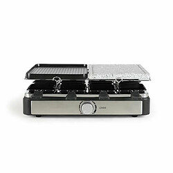 Acheter Livoo Appareil Raclette-Grill-Plancha-Pierre de Cuisson Chrome 1400 W Inclus 8 poêlons Noire Argent