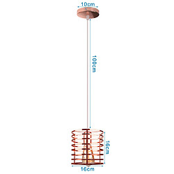 Stoex Lot de 2 Lustre Suspension Industrielle Cage Fer forme Cylindre Luminaire E27 pour Décor Restaurant Salle Chambre, Or rose pas cher