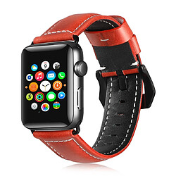 Wewoo Convient à la montre pour Apple Watch 3/2/1 génération 42mm bracelet en cuir d'arbre universel rouge 