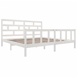 Avis Maison Chic Lit Super King - Cadre de lit,Structure du lit Contemporain Blanc Bois de pin massif 180x200 cm -MN38675