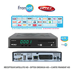 Récepteur Satellite HD - Optex ORS9939-HD – 4000 chaînes TV et Radio, Réception multi-satellites, Lecteur de carte Viaccess intégré 