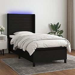 Sommier à lattes,Cadre à lattes de lit pour Adulte matelas et LED Noir 80x200cm Tissu -MN65761