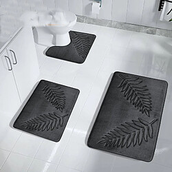 LUUCOZK Tapis de bain antidérapants, absorbants, à séchage rapide, décoration de salle de bain, gris clair-60x90cm pas cher