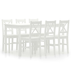 vidaXL Ensemble de salle à manger 7 pcs Pinède Blanc