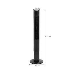 Ventilateur colonne OCEANIC - 50W - Hauteur 110 cm - Oscillation automatique - Télécommande - Minuterie - Noir