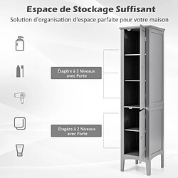 Avis Helloshop26 Meuble de rangement salle de bain meuble colonne sur pied avec rangement à 5 niveaux organisateur de rangement 37 x 37 x 160 cm gris 20_0006292