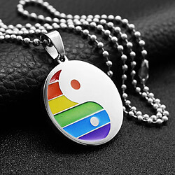 Collier Pendentif Yin Yang En Acier Inoxydable Cadeau Fierté Lesbienne Gay