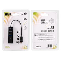 Acheter Wewoo 2 en 1 USB 3.1 noir USB-C / Type-C vers USB 2.0 COMBO 3 Ports HUB + lecteur de carte TF