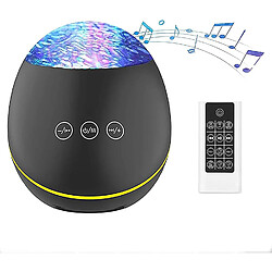 Universal Projecteur LED Bluetooth, projecteur de vagues, lumière nocturne avec minuterie télécommandée, plug-in USB, lumière nocturne 8 couleurs, changement d'effet de vagues, lumière nocturne Cadeau/enfant/adulte, (noir) 