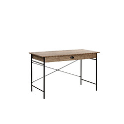 Beliani Bureau avec tiroir effet bois foncé 120 x 60 cm CASCO