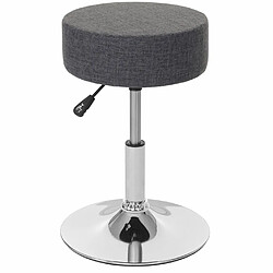 Mendler 2x Tabouret HWC-C22, hauteur réglable, Ø 35 cm, tissu ~ gris