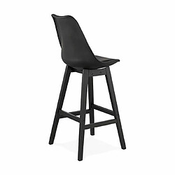 Acheter Mes Lot de 2 chaises de bar noires H75 cm avec pieds noirs - ELO