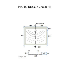 Kiamami Valentina 70X90 RECEVEUR DE DOUCHE EN CÉRAMIQUE H6 ANTIDÉRAPANT | MALTA