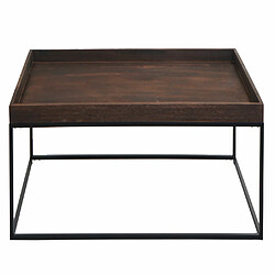 Avis Mendler Table basse HWC-K71, table basse table d'appoint, bois massif métal 46x110x60cm ~ brun foncé