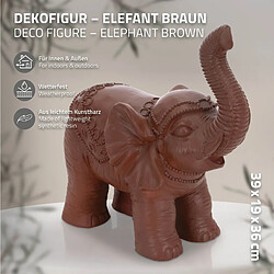 ML-Design Figurine Eléphant Marron 36x19x39 cm, Finition Orientale, Intérieur/Extérieur, Statue Eléphant Porte-Bonheur, Sculpture Feng Shui, Figurine de Richesse, Ornament Antique,Décoration de Jardin