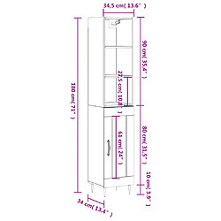 vidaXL Buffet haut Sonoma gris 34,5x34x180 cm Bois d'ingénierie pas cher