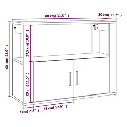 vidaXL Buffet Blanc 80x30x60 cm Bois d'ingénierie pas cher