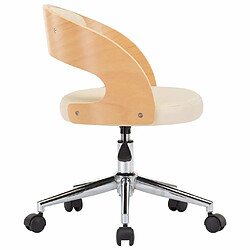 Acheter Maison Chic Chaise Gaming | Chaise pivotante de bureau Ergonomique Fauteuil Crème Bois courbé et similicuir -GKD55853