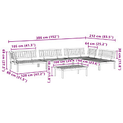 vidaXL Salon palette de jardin 5 pcs bois d'acacia massif pas cher