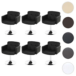 Mendler Lot de 6 chaises de séjour Orlando, pivotant, similicuir ~ noir