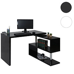 Mendler Bureau angulaire HWC-A68, brillant, pivotant, 120x60cm ~ noir 