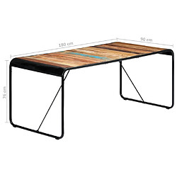 vidaXL Table à manger 180x90x76 cm Bois de récupération massif pas cher