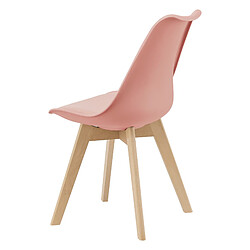 Lot de 2 Chaises de Salle à Manger Milano Similicuir Effet Hêtre Rose [en.casa] pas cher