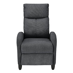 Helloshop26 fauteuil relaxant avec dossier inclinable et repose pieds housse textile 102 cm gris foncé 03_0005214 