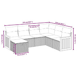 Avis vidaXL Salon de jardin avec coussins 7 pcs gris résine tressée