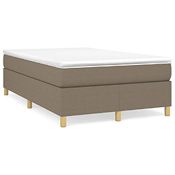 vidaXL Sommier à lattes de lit avec matelas Taupe 120x200 cm Tissu