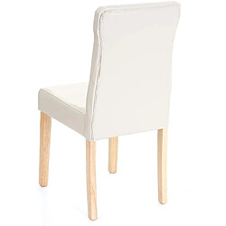 Avis Decoshop26 Lot de 2 chaises en synthétique crème pieds en bois clair CDS04443