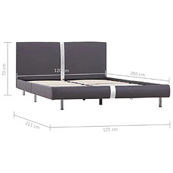 vidaXL Cadre de lit sans matelas gris similicuir 120x200 cm pas cher