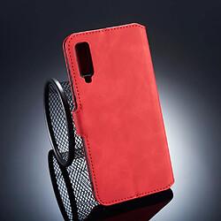 Etui en PU style rétro rouge pour votre Samsung Galaxy A7 (2018)