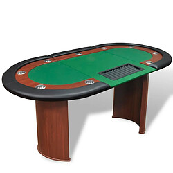 vidaXL Table de poker pour 10 joueurs avec espace de croupier Vert 