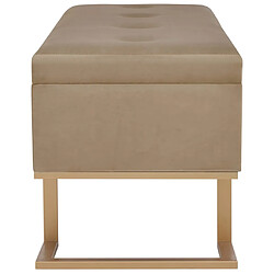 Avis vidaXL Banc avec compartiment de rangement 105 cm Beige Velours