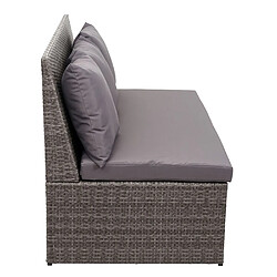 Acheter Mendler Canapé en polyrotin, 2 places HWC-G16, banc, fauteuil, gastronomie, 120 cm ~ gris, coussin gris foncé