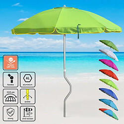 Parasol de plage aluminium léger visser protection uv GiraFacile 220 cm Eolo, Couleur: Vert