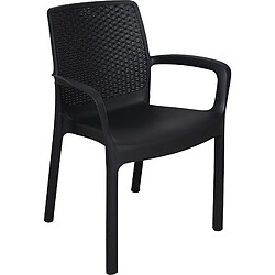 Acheter Alter Ensemble de 4 chaises empilables effet rotin, Made in Italy, couleur anthracite, Dimensions 54 x 82 x 60,5 cm